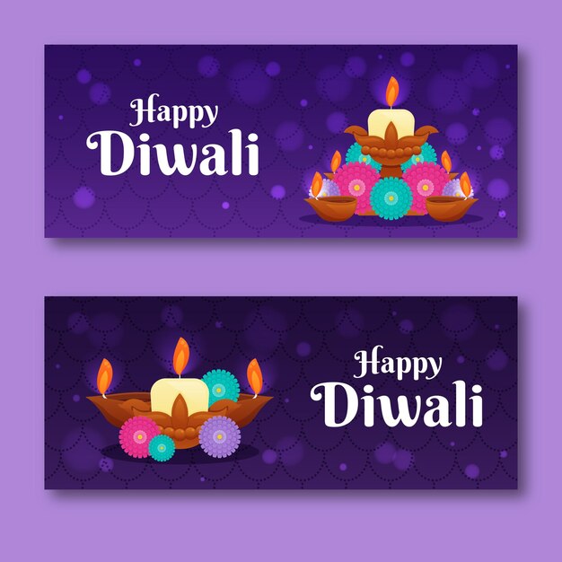 Banners del concepto de Diwali