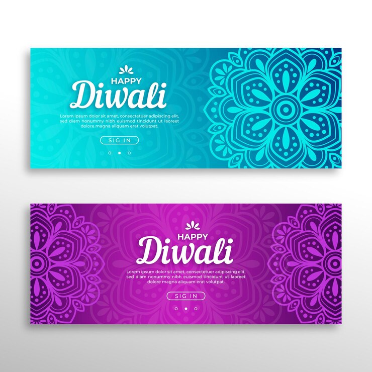 Vector gratuito banners del concepto de diwali