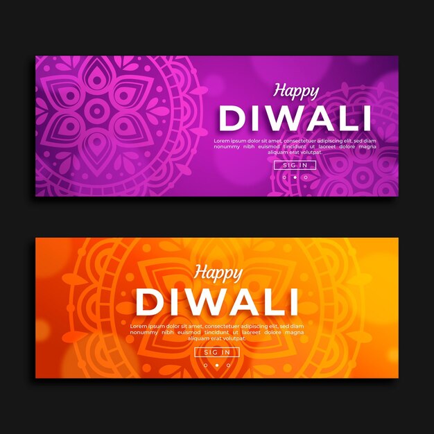 Banners del concepto de Diwali