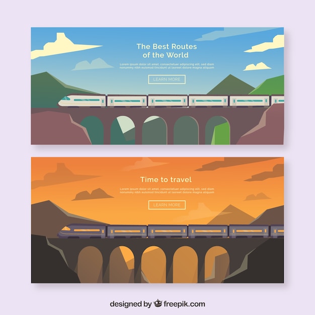 Vector gratuito banners con concepto de viajar