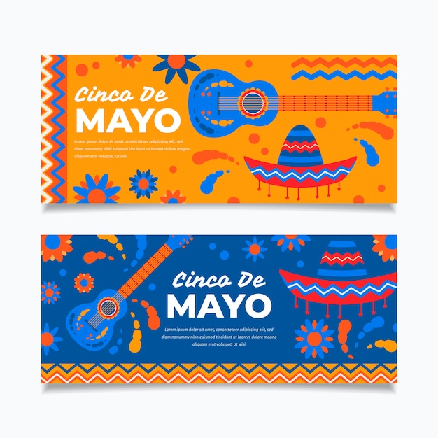 Banners creativos del cinco de mayo