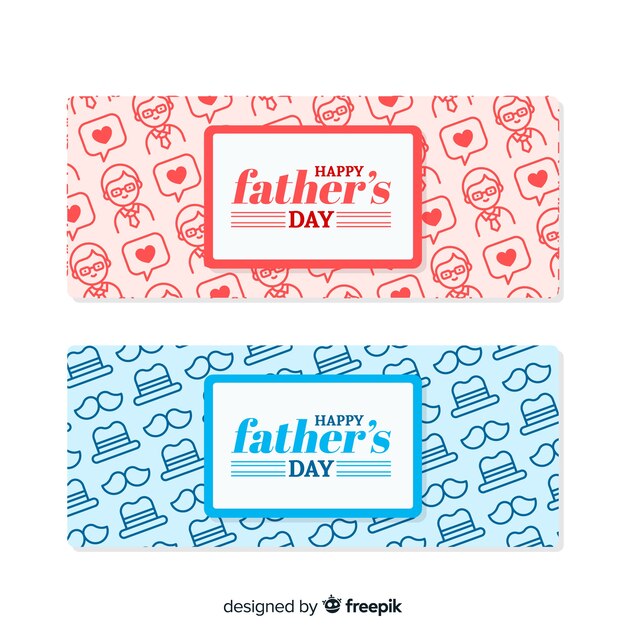 Vector gratuito banners creativos del día del padre