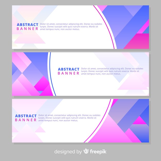 Banners creativos con formas abstractas