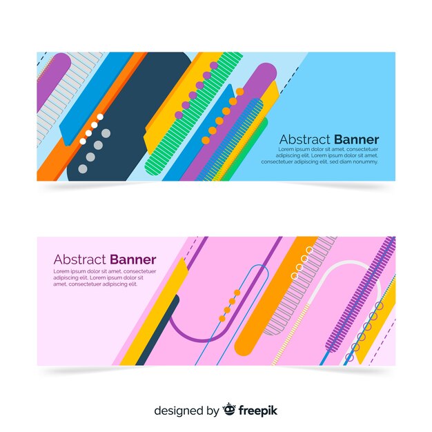 Banners creativos con formas abstractas