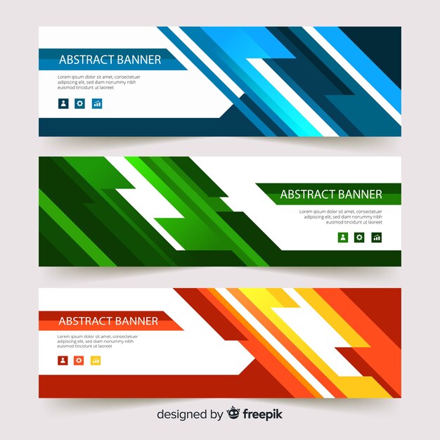 Banners creativos con formas abstractas