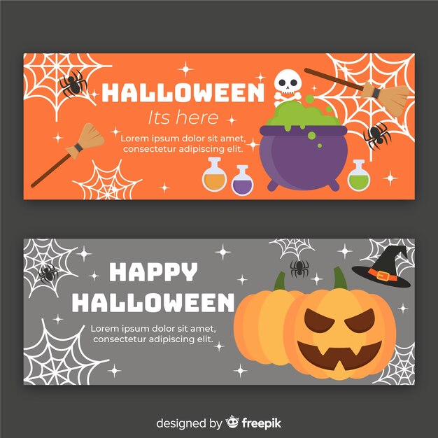 Banners creativos de halloween