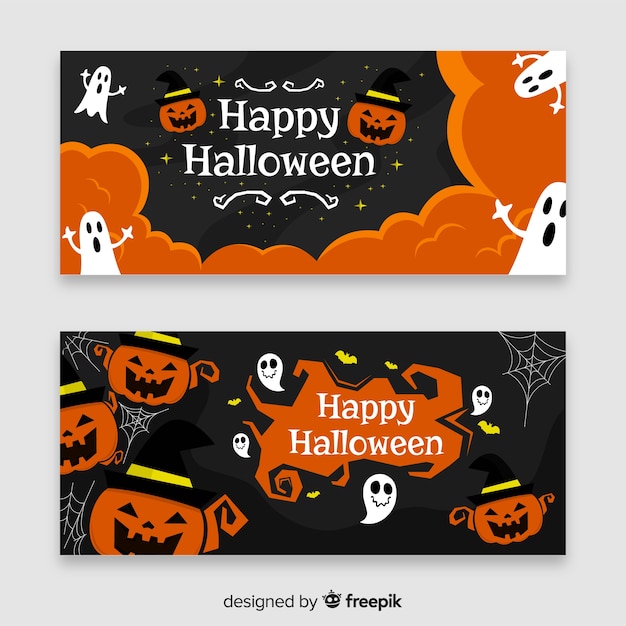 Banners creativos modernos de halloween