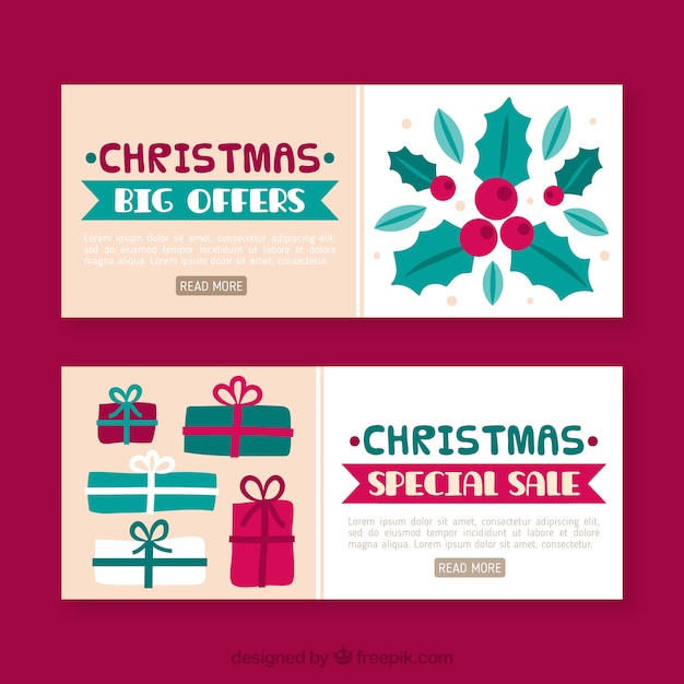 Vector gratuito banners creativos de navidad