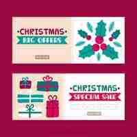 Vector gratuito banners creativos de navidad
