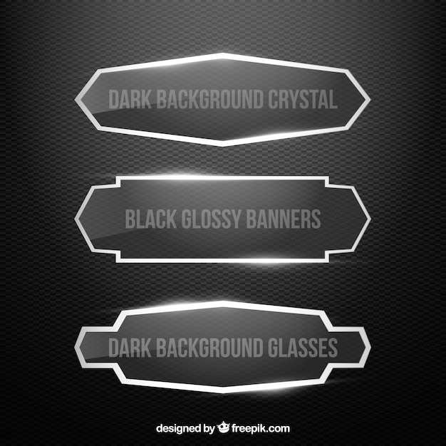 Vector gratuito banners de cristal negro