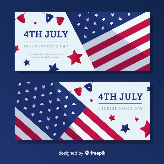 Banners del cuatro de julio
