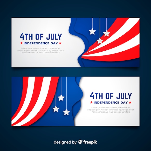 Banners del cuatro de julio
