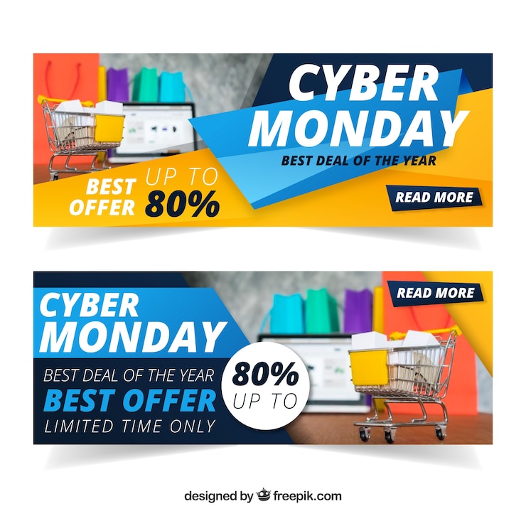 Vector gratuito banners de cyber monday
