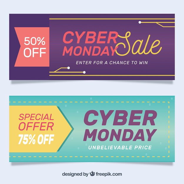 Banners de cyber monday