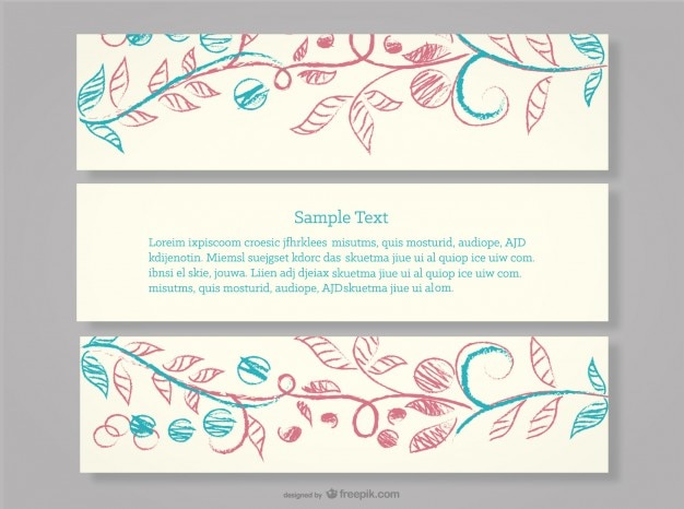 Vector gratuito banners con decoración floral