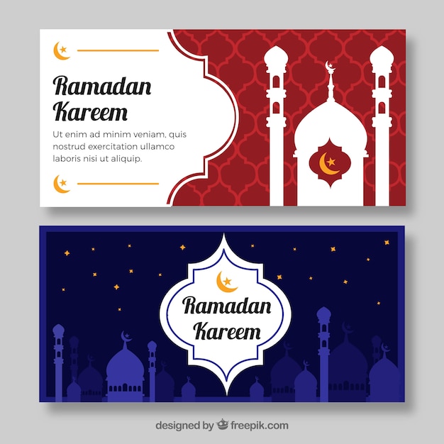 Banners decorativos de ramadan