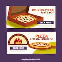 Vector gratuito banners de deliciosas pizzas