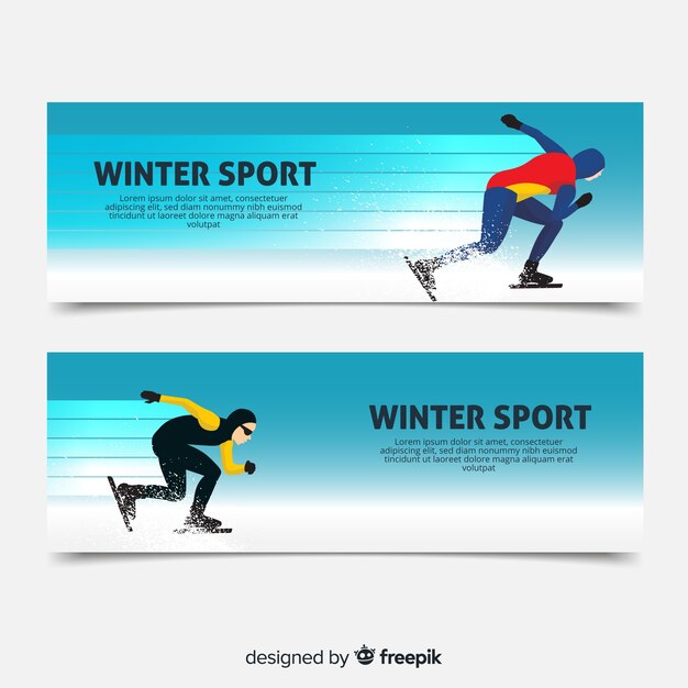 Banners de deporte de invierno