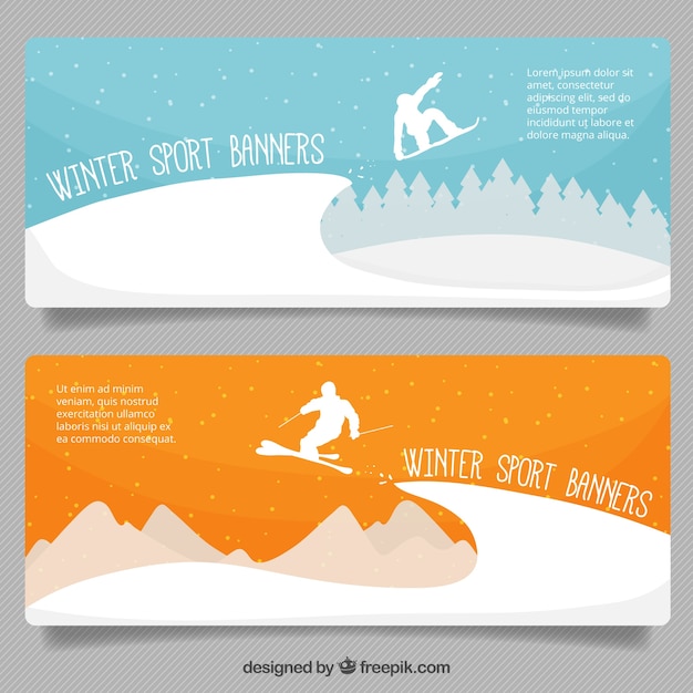 Banners de deportes de invierno