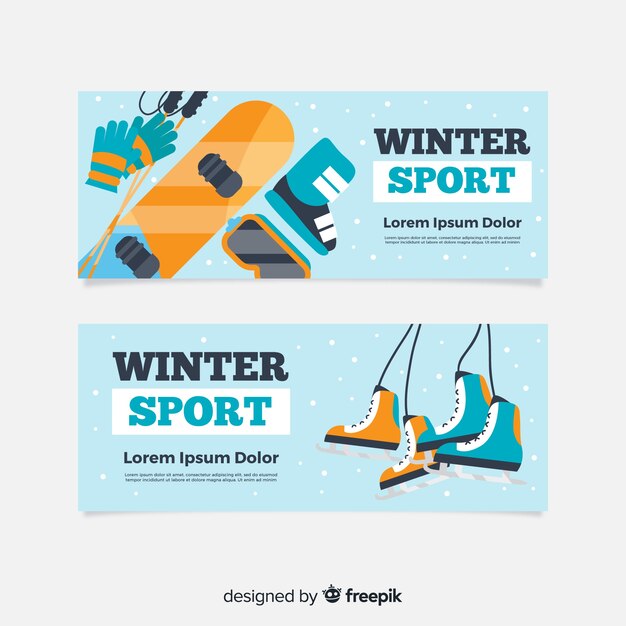 Banners de deportes de invierno