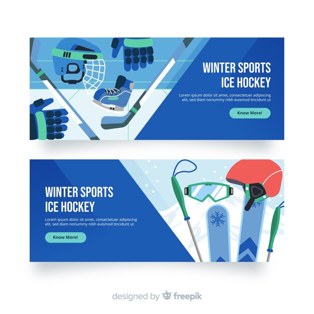 Banners de deportes de invierno