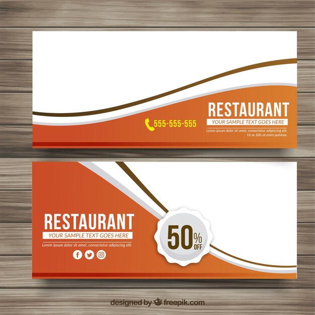Banners de descuento de delicioso menú