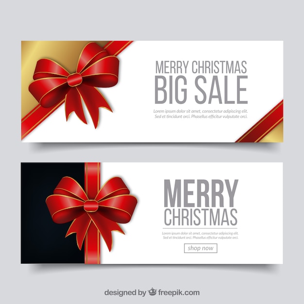 Vector gratuito banners de descuentos de navidad