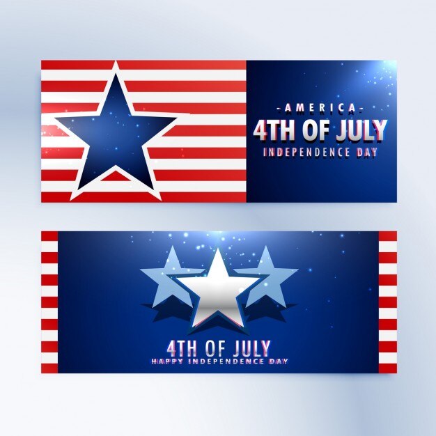 Vector gratuito banners del día de la independencia americana