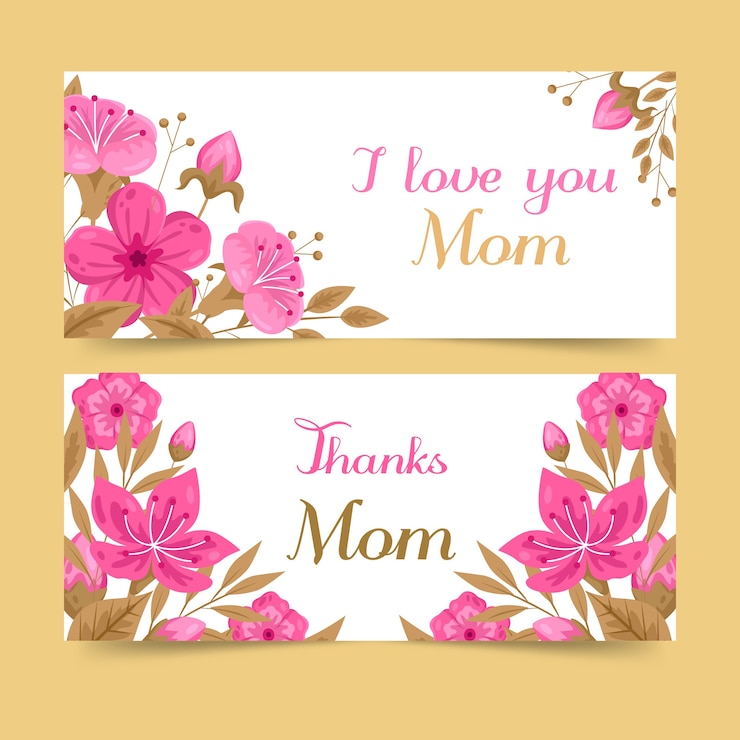 Vector gratuito banners del día de la madre de diseño plano