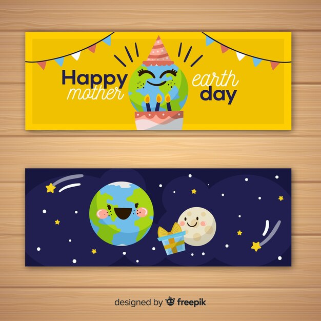 Banners del día de la madre tierra