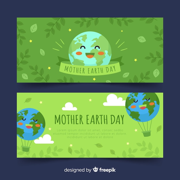 Banners del día de la madre tierra