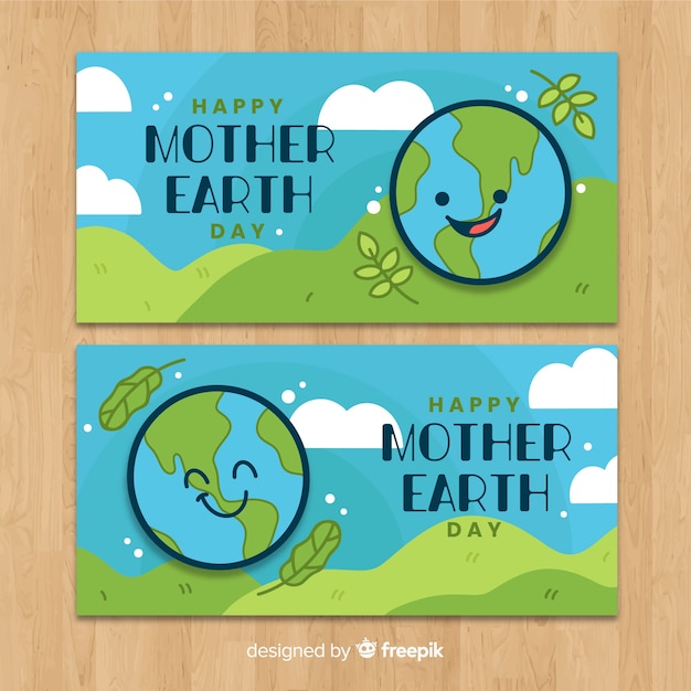 Banners del día de la madre tierra