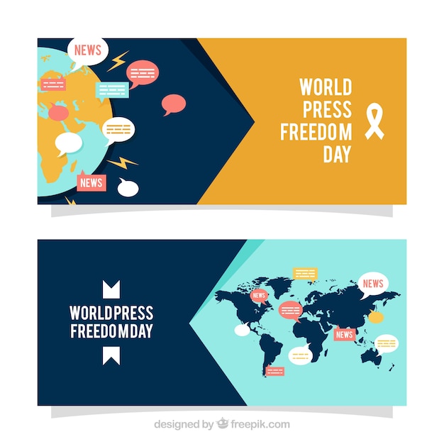 Banners del día mundial de la libertad de prensa