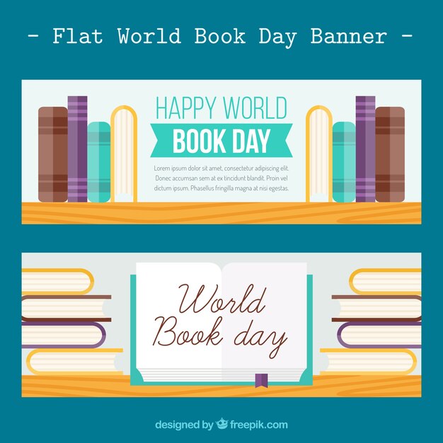 Banners del día mundial del libro 