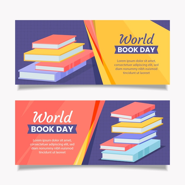 Banners del día mundial del libro