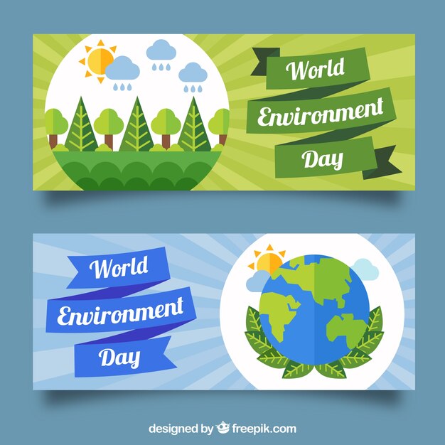 Banners del día mundial del medio ambiente 