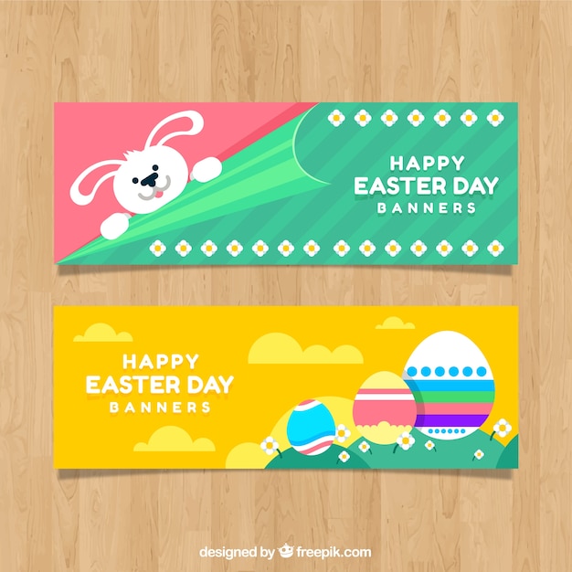 Vector gratuito banners del día de pascua