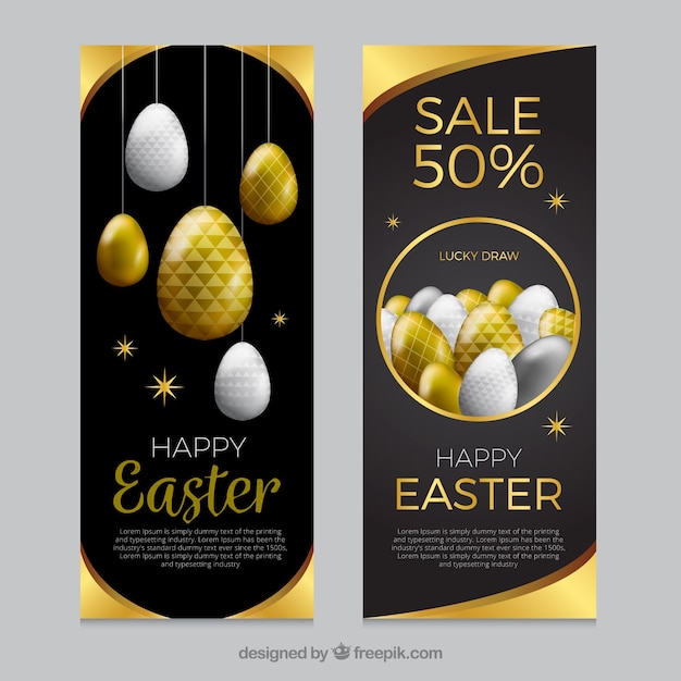 Vector gratuito banners del día de pascua