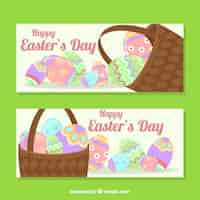 Vector gratuito banners del día de pascua