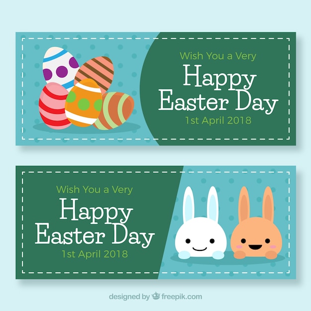 Vector gratuito banners del día de pascua