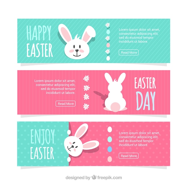 Vector gratuito banners del día de pascua