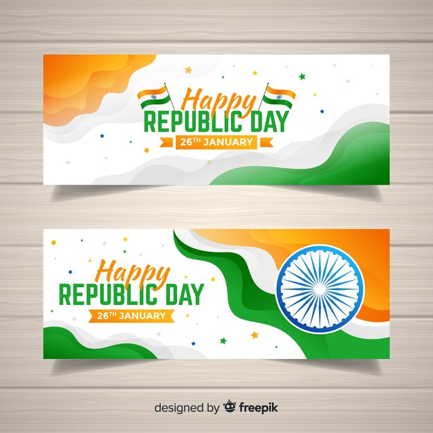Banners del día de la república de india