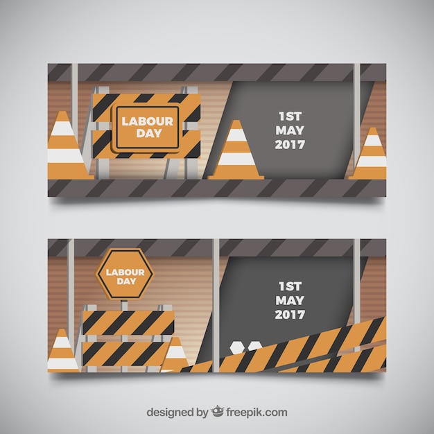 Vector gratuito banners del día del trabajo