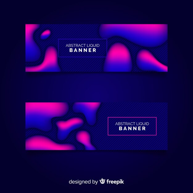 Banners de diseño líquido abstracto