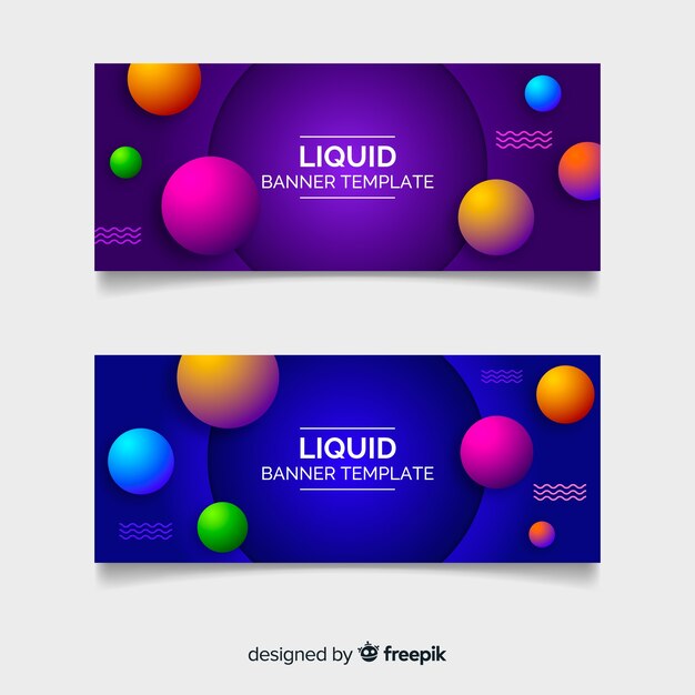 Banners de diseño líquido abstracto