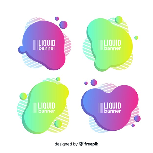 Banners de diseño líquido abstracto