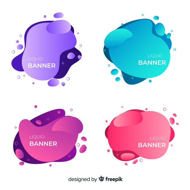 Banners de diseño líquido abstracto