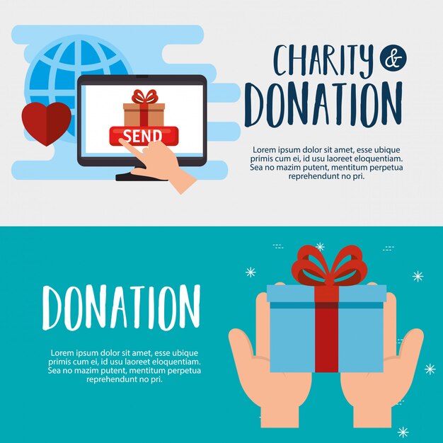 Banners de donaciones de caridad