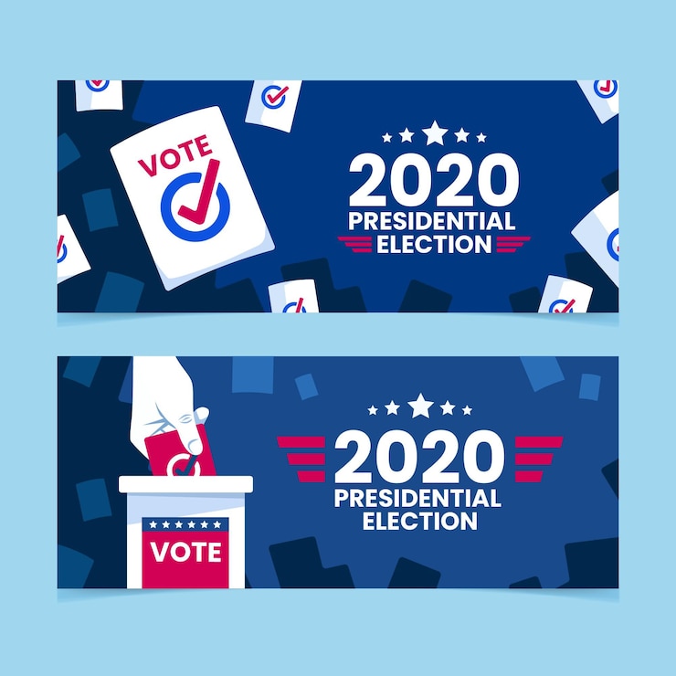 Vector gratuito banners de las elecciones presidenciales de 2020