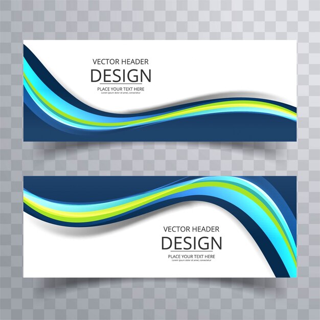 Banners elegante coloridos ondulados